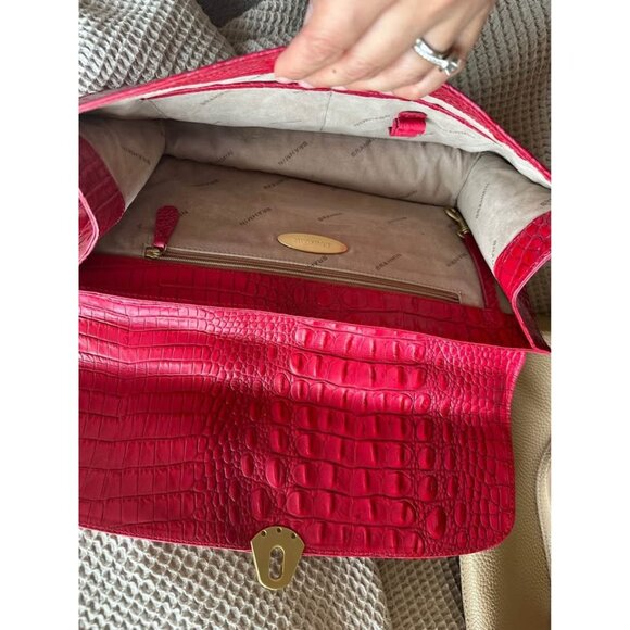 Brahmin Amata Red Croc Embossed Leather Handbag & Wallet. See ALL Photos! - Picture 5 of 10